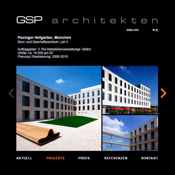 Sitio web de GSP Architekten